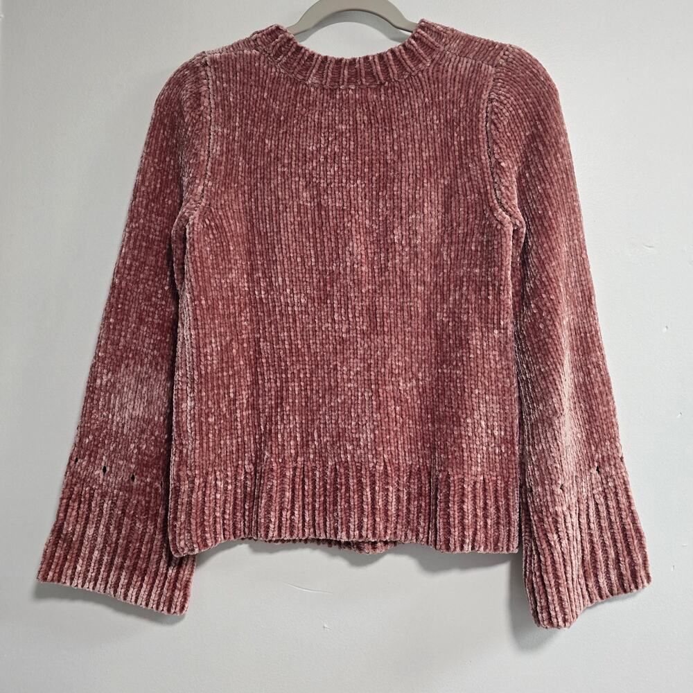 Cupio Chenille Pink Chunky Knit Sweater Size Small
